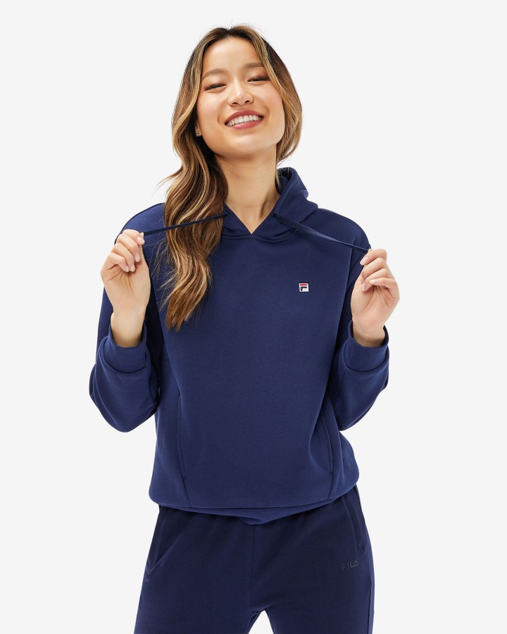 Fila Outlets Women's Badge Hood New Navy