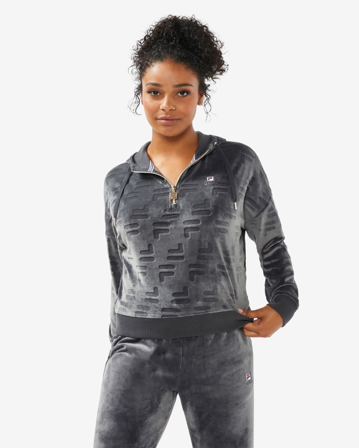 Black Oyster Fila Outlets Women's Aspena Qtr Zip