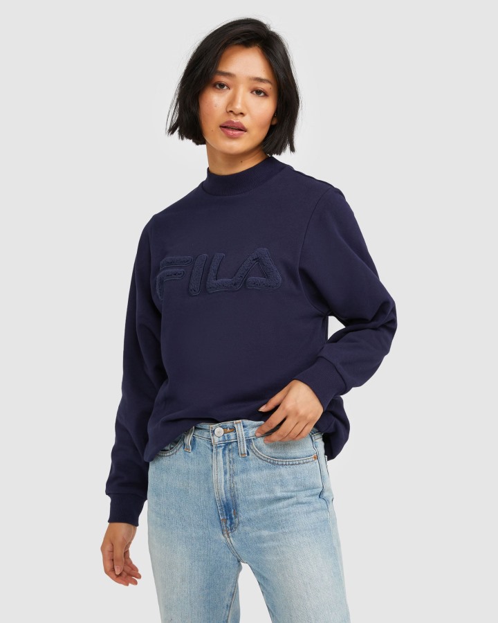 Fila Outlets New Navy Women's Dana 2.0 Hi-Lo Sweat