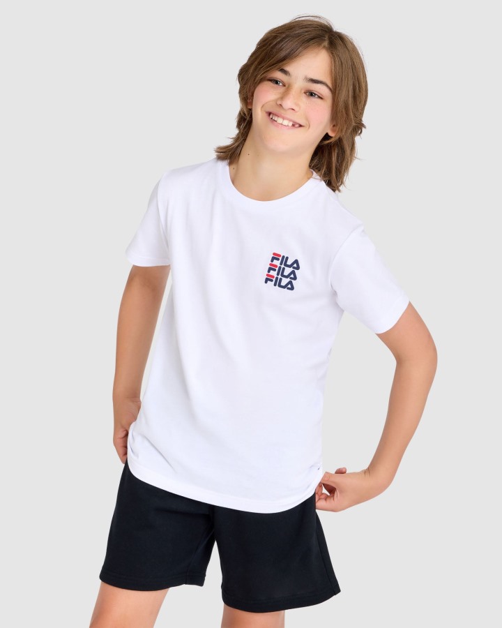 White Kid's Ripley Tee Fila Outlets
