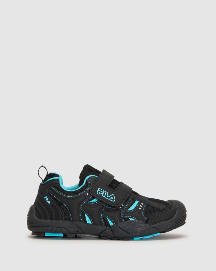 Kid's Mattia Strap Fila Outlets Charcoal/Blue