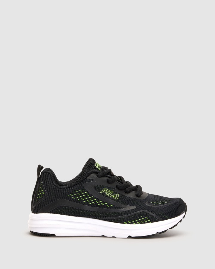 Kid's Pavia Black/Lime Fila Outlets