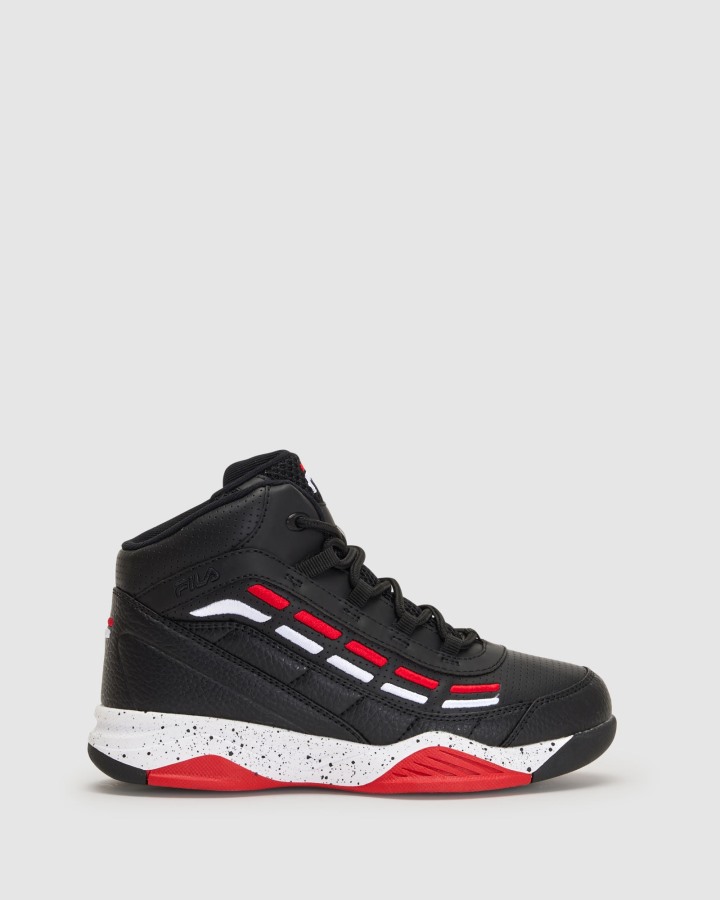 Black/White/Fred Kids Spitfire Fila Outlets