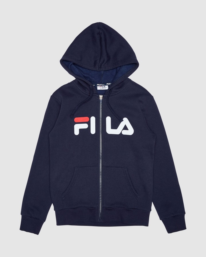New Navy Fila Outlets Classic Kids Zip Hoody