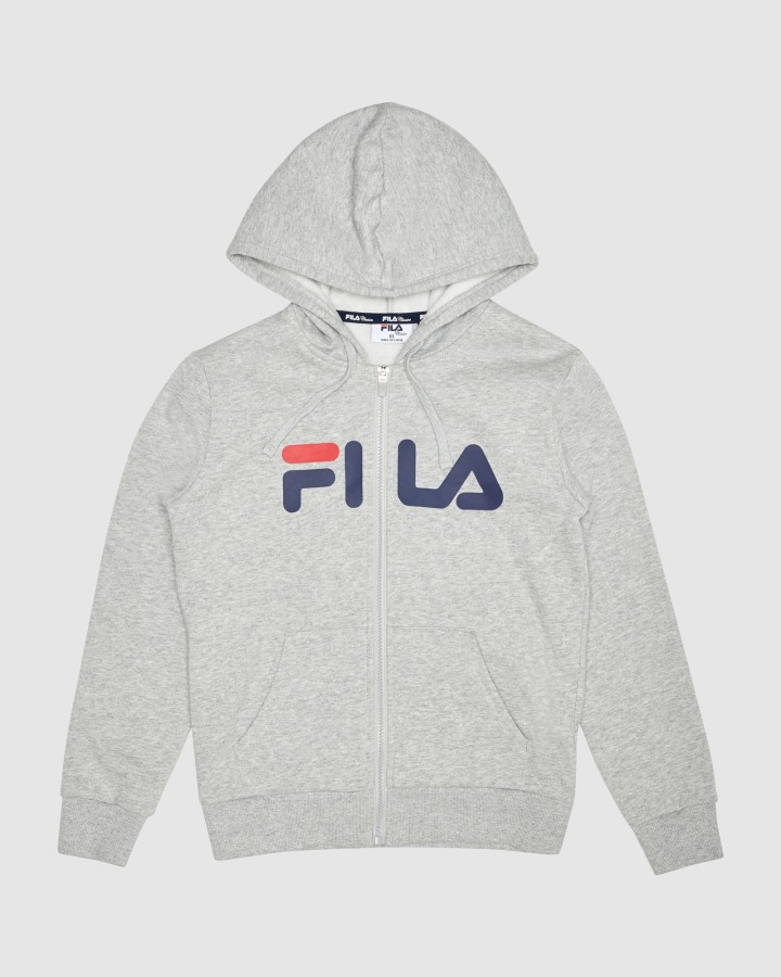 Fila Outlets Classic Kids Zip Hoody Silver Marle