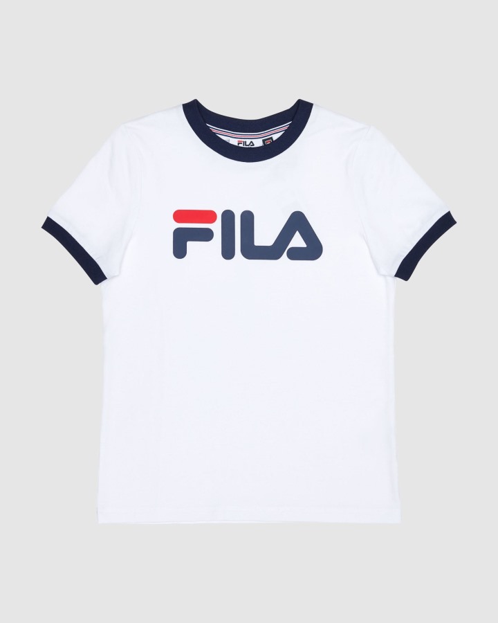 White Classic Girl's Ringer Tee Fila Outlets