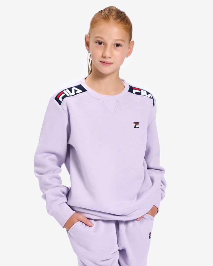 Pastel Lilac Fila Outlets Kid's Badge 2.0 Crew