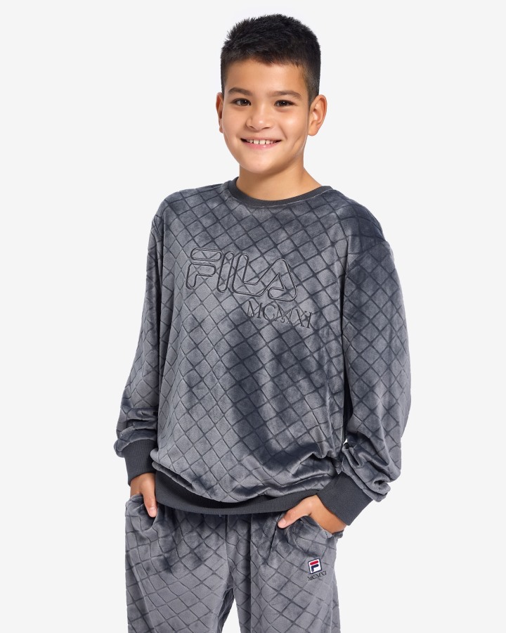 Kid's Sloane Crew Black Oyster Fila Outlets