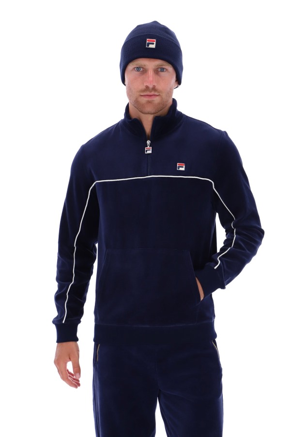 Fila Outlets Duke Velour 1/4 Zip With Piping