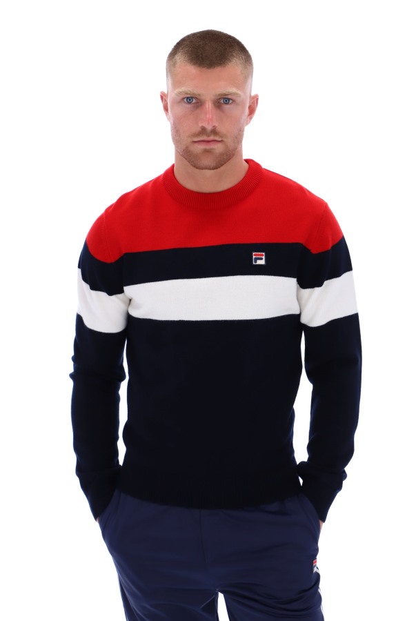 Abner Knitted Colour Blocked Crew Fila Outlets