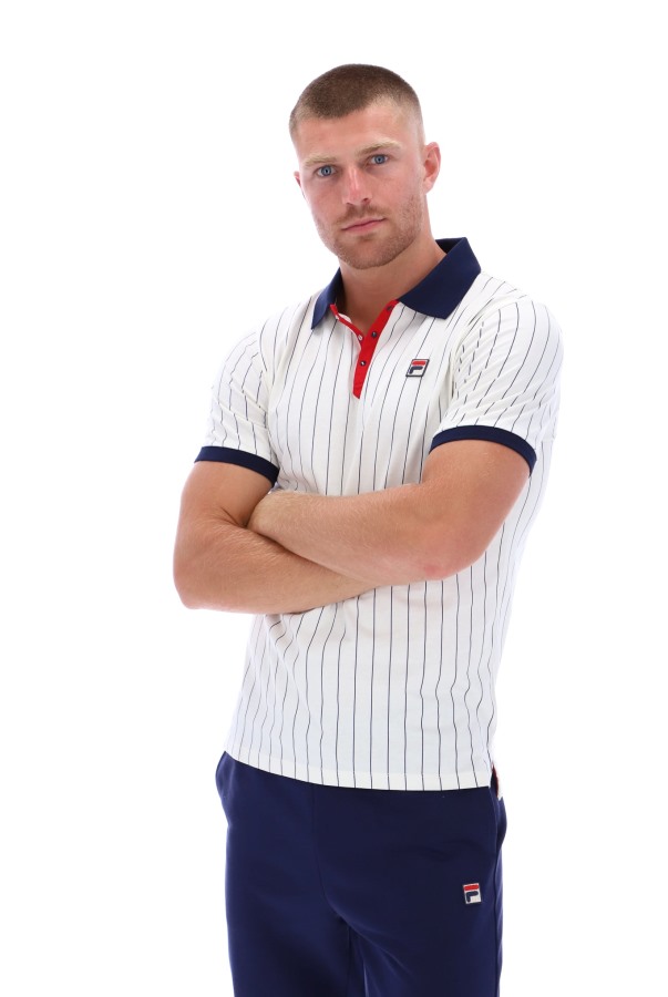 BB1 Fila Outlets Classic Vintage Striped Polo