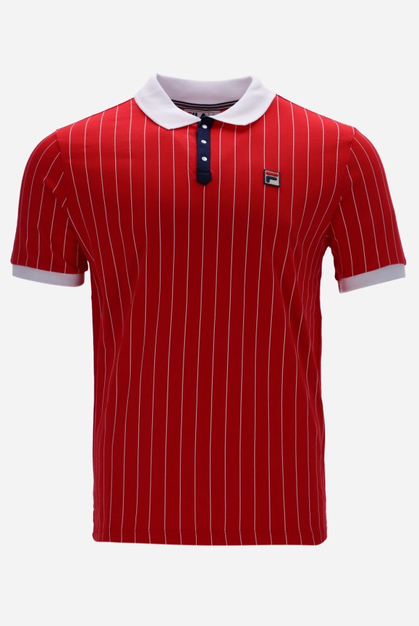 BB1 Classic Vintage Striped Polo Fila Outlets Fashion
