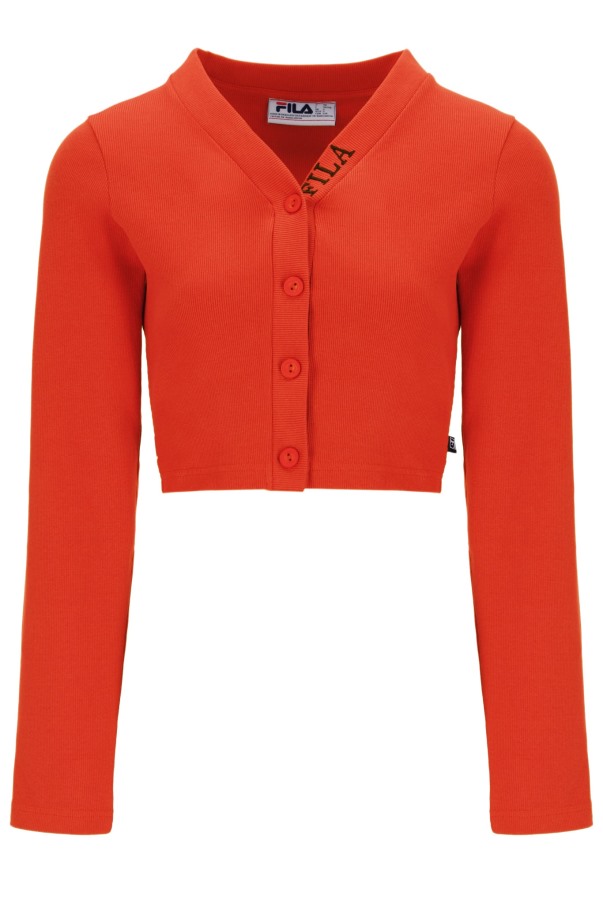 Fila Outlets Zara Womens Thick Rib Crop Fashion Cardigan